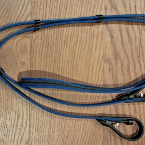 Hestagallery Supergrip tøjle med stoppere og trenselukning. Blå