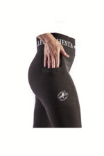 Hestagallery ridetights med høj talje og med fuldsilikone, oliven - Billede 3