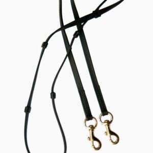 Hestagallery sort biothane tøjle med stoppere