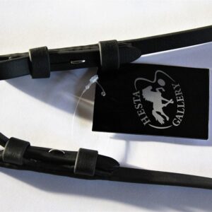 Hestagallery sort biothane tøjle med stoppere og trenselukning