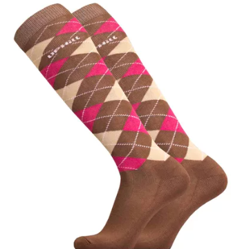UphillSport_DIAGONAL_Riding socks_Brown-Hestagallery UphillSport DIAGONAL ridestrømper i Økotex bomuld.